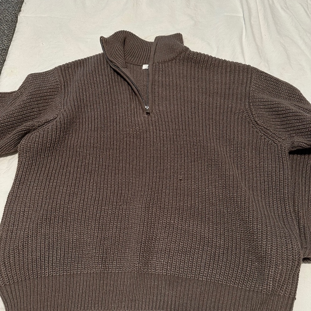 Mauve Oversize Quarterzip Sweatshirt